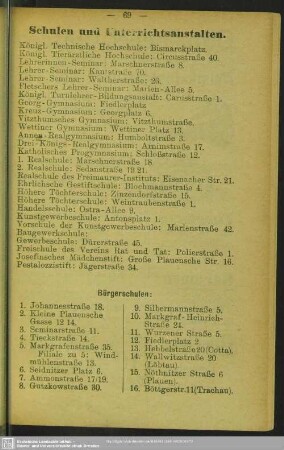 Schule und Unterrichtsanstalten