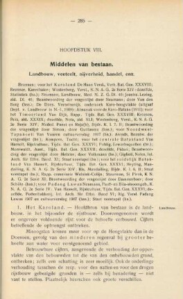 Hoofdstuk VIII. Middelen van bestaan. Landbouw, veeteelt, nijverheid, handel, enz.