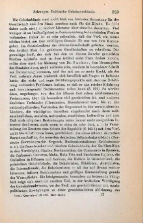 328-330 [Rezension] Schweyer, Franz, Politische Geheimverbände