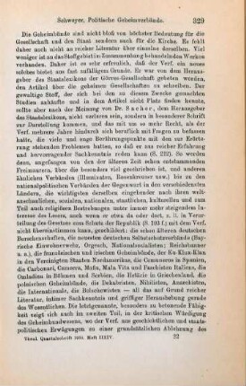 328-330 [Rezension] Schweyer, Franz, Politische Geheimverbände