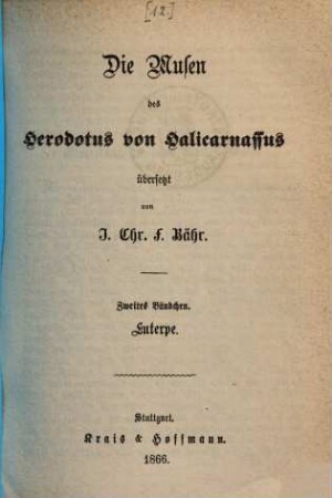 Die Musen des Herodotus von Halikarnassus, 2.. Luterpe