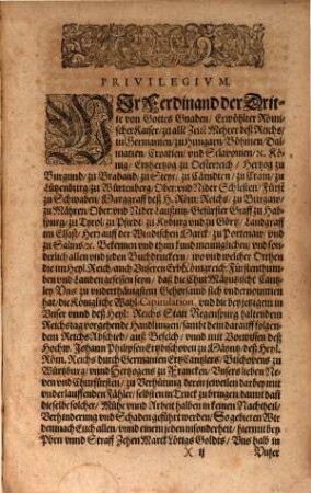 Abschiedt Der Rö. Kay. Mt: Und gemeiner Ständt auff dem Reichstag zu Regenspurg Anno 1654. uffgericht