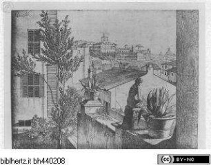 Ansicht vom Palazzo Zuccari zum Quirinal - Veduta da Palazzo Zuccari di Gustavo Heinrich Nacke