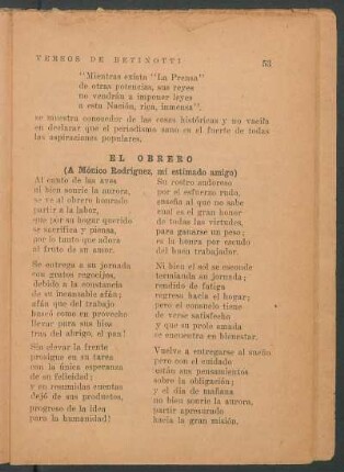 El obrero : (A Mónico Rodríguez, mi estimado amigo)