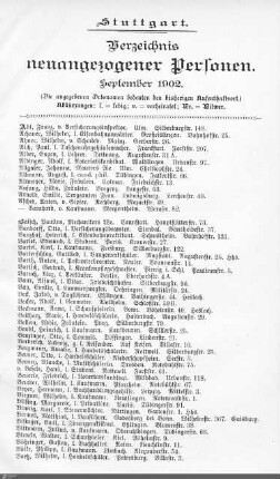 Verzeichnis neuangezogener Personen: September 1902