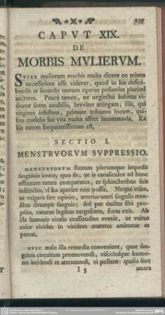 Caput XIX. De Morbis Mulierum