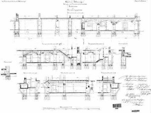 Ellwangen: Empfangsgebäude Fundamente,Keller (Schnitte)
