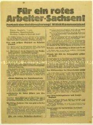 Aufruf der KPD zur sächsischen Landtagswahl 1926