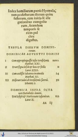 Index homiliarum partis Hyemalis