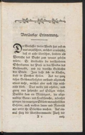 Vorläufige Erinnerung