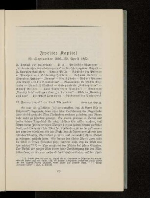Zweites Kapitel 26. September 1849-22. April 1850.