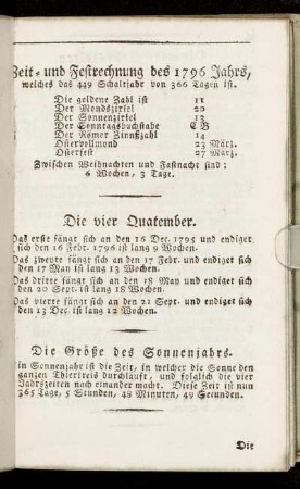 Zeit- und Festrechnung des 1796 Jahrs,[...] - Von den Finsternißen.