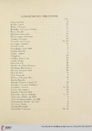 Alphabetisches Verzeichnis