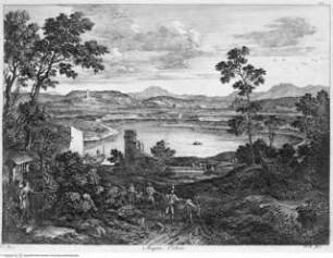 J.A. Koch, Malerische Ansichten aus Rom und seiner Umgebung, o.O.u.J (Titel fingiert), 20 Bl., "Acqua Acetosa"; (Taf. 20)