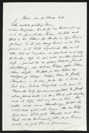 Brief von Carl F. W. Behl an Margarete Hauptmann