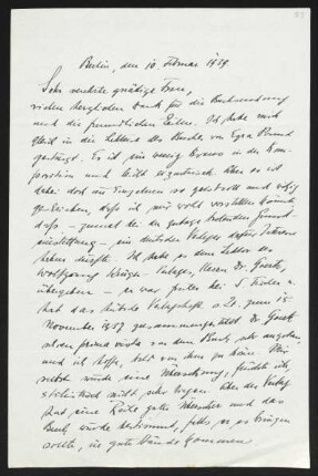 Brief von Carl F. W. Behl an Margarete Hauptmann