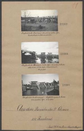 Bugbrücke bei Frankopol: Ansicht vom rechten Ufer. Links oberstrom Kolonnenbrücke