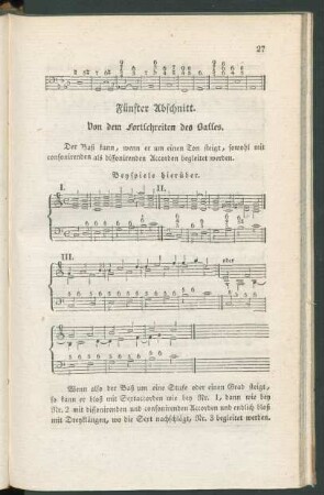 Fünfter Abschnitt: Von dem Fortschreiten des Basses