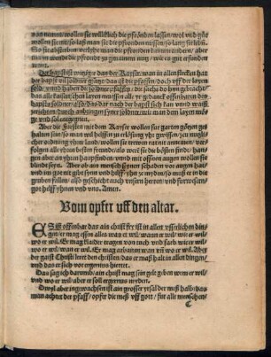 Vom opfer uff den altar.