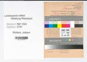 Entnazifizierung Johann Ridders , geb. 09.04.1892 (Lehrer)
