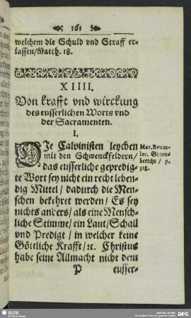 XIIII. Von krafft und wirckung des eusserlichen Worts und des Sacramenten