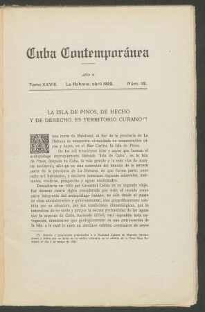 La Isla de Pinos, de hecho y de derecho, es territorio cubano