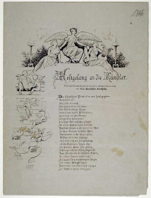 Lithografie: Programm des Sängervereins