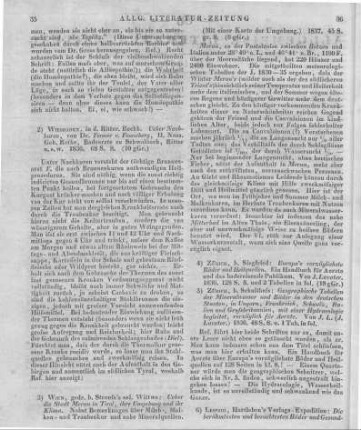 Ueber die Stadt Meran in Tirol, ihre Umgebung und ihr Klima. Nebst Bemerkungen über Milch-, Molken- und Traubenkur und nahe Mineralquellen. Wien: Strauß 1837
