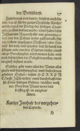 Kurtzer Innhalt des vorgehenden Capitels.