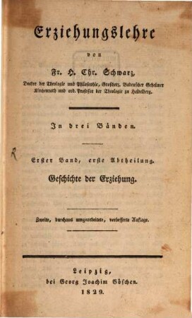 Erziehungslehre, 1,1. Geschichte der Erziehung