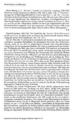 Möring, Maria :: J. C. Wolters, Assekuranz-Makler Hamburg 1758 - 1983, (Veröffentlichungen der Wirtschaftsgeschichtlichen Forschungsstelle e.V., 44) : Hamburg, Verlag Hanseatischer Merkur, 1983
