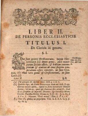 Institutiones Juris Ecclesiastici Universalis, Ad Statum Germaniæ Catholicum Accomodatæ, Liber II.. De Personis Ecclesiasticis