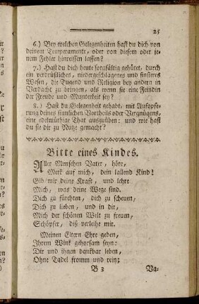 Bitte eines Kindes