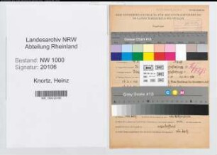 Entnazifizierung Heinz Knortz, geb. 10.01.1909 (Verw.Angest.)