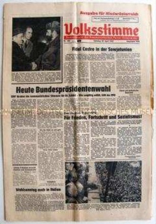 Tageszeitung der österreichischen KP "Volksstimme" zur Bundespräsidentenwahl in Österreich