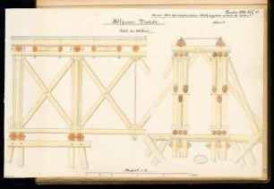 Hölzerner Viadukt Monatskonkurrenz Januar 1879: Konstruktionsdetails 1:20; Maßstabsleiste