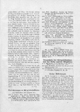 Verzeichnis der Kriegsteilnehmer aus der Reihe unserer Mitglieder
