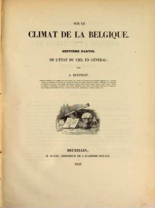 Sur le climat de la Belgique, 2. Septième partieDe l'état du ciel en général