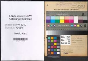 Entnazifizierung Kurt Noell , geb. 23.02.1921 (Wachtmeister)