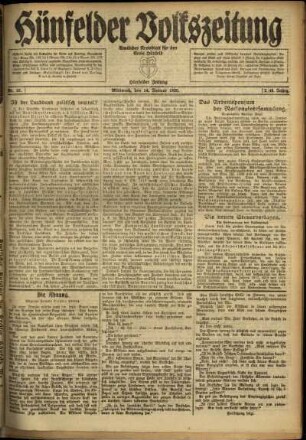 Ausgabe vom Mittwoch, den 14. Januar 1920.