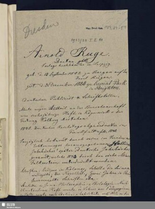 Nr. 84-94. Ruge, Arnold