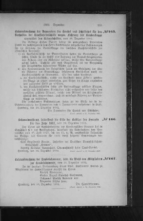 No. 167. Bekanntmachung der Handelskammer, betr. die Wahl von Mitgliedern zur Handelskammer, vom 30. Dezember 1882.