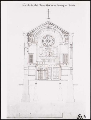 Johanniskirche, Berlin-Moabit Ergänzungsbauten: Querschnitt zum Orgelchor