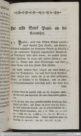 Der erste Brief Pauli an die Corinther