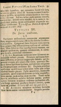 Titutlus XV. De sacra unctione.