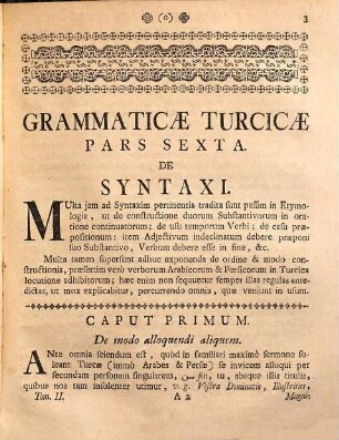 Francisci à Mesgnien Meninski Institutiones Linguæ Turcicæ, Cum Rudimentis Parallelis Linguarum Arabicæ et Persicæ, Tomus Secundus