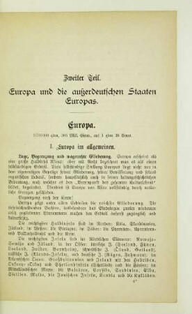 Zweiter Teil. Europa und die außerdeutschen Staaten Europas