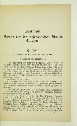 Zweiter Teil. Europa und die außerdeutschen Staaten Europas
