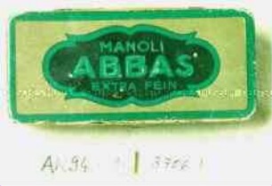 Blechdose für 10 Stück Zigaretten "MANOLI ABBAS EXTRA FEIN"
