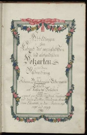 [Handschriftliche Kopie von:] Bellermann, Johann Bartholomäus: Abbildungen zum Kabinet der vorzüglichsten in- und ausländischen Holzarten nebst deren Beschreibung. Erfurth 1788